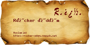 Röcker Ádám névjegykártya